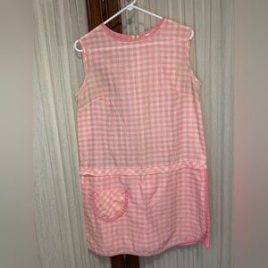RARE Vintage Sears Prema Prest Pink Plaid 60's Sleeveless Pocket House Dress 16